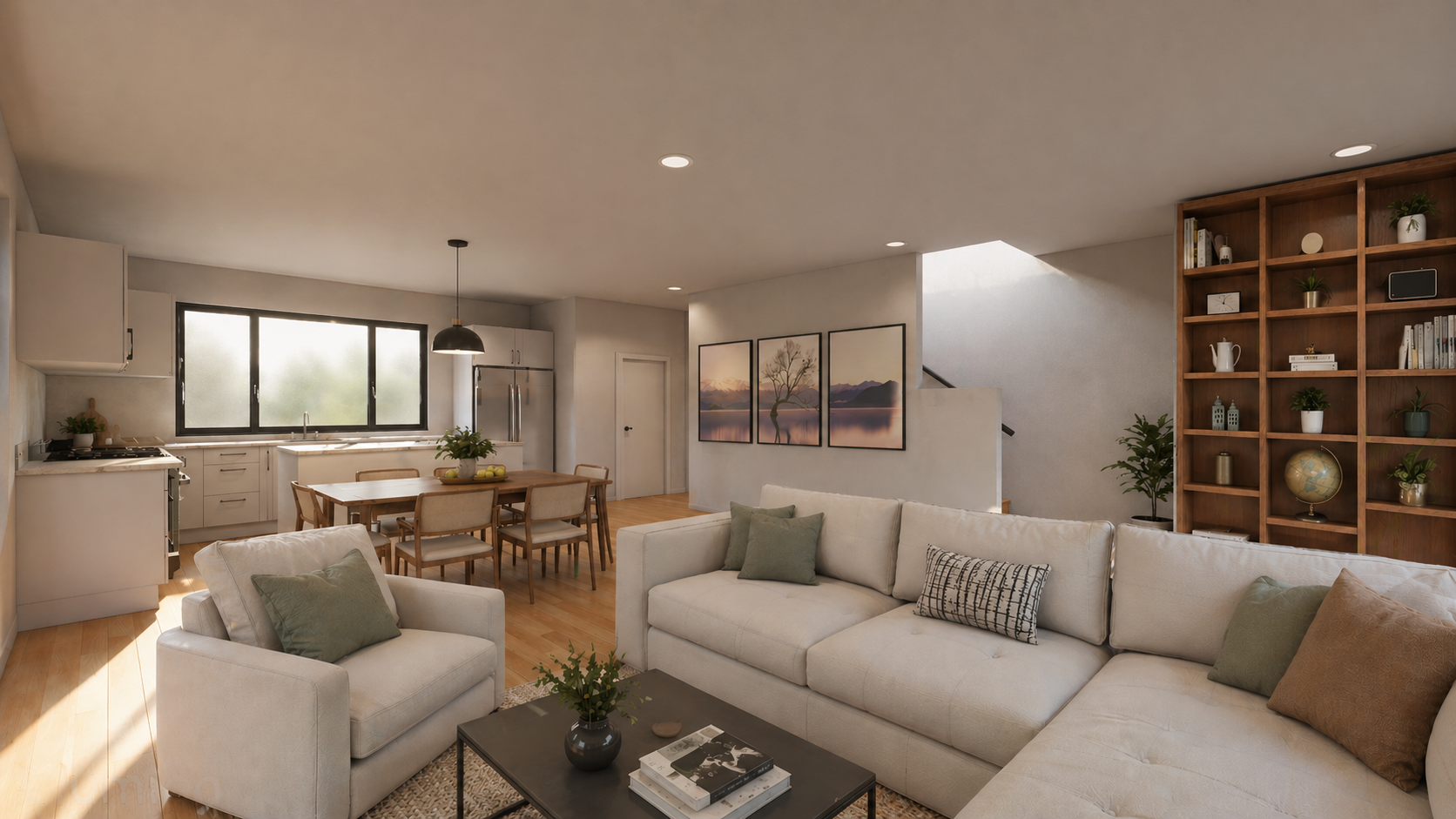 27 Bond after kitchen and living rendering